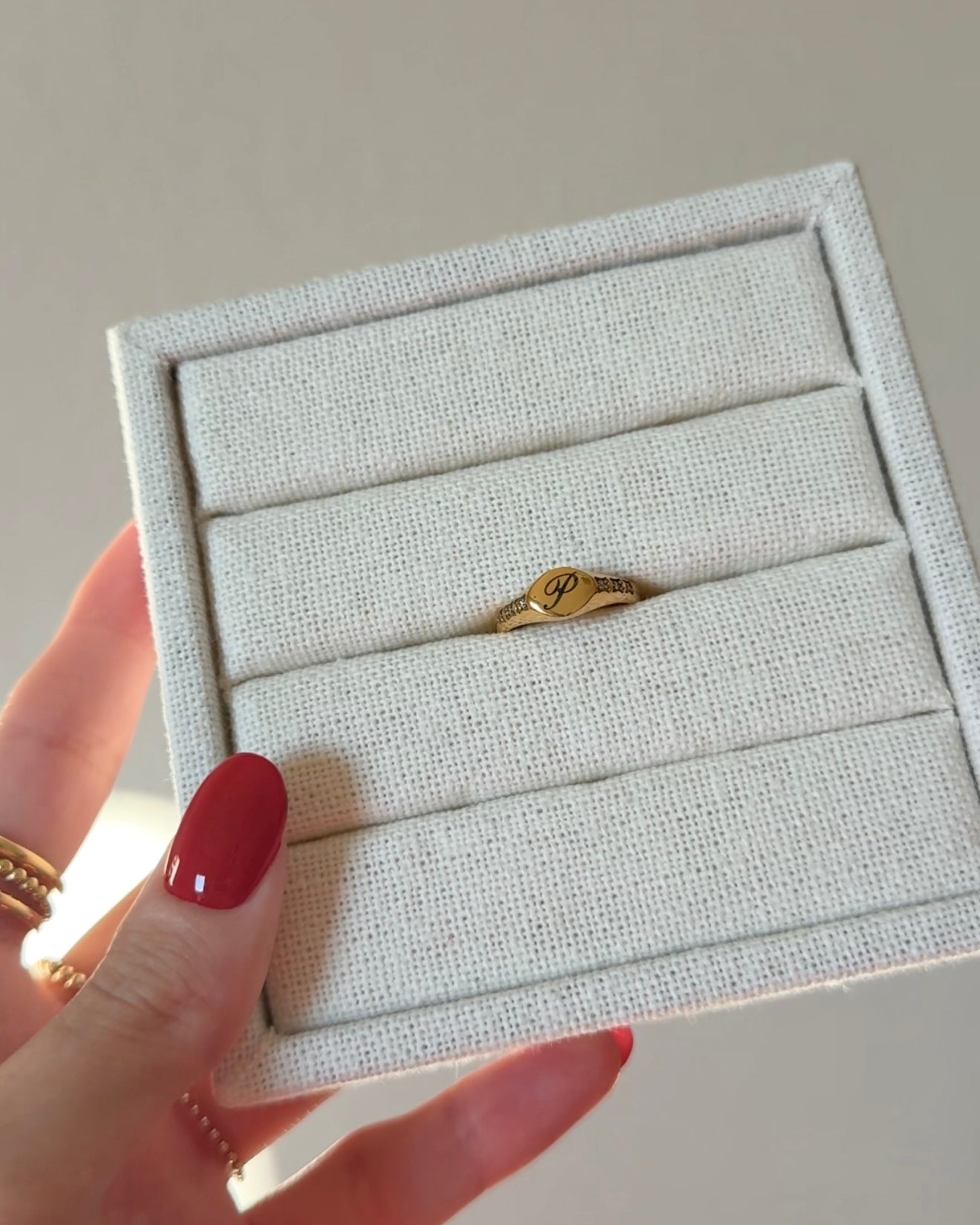Engraved Initial Signet Ring
