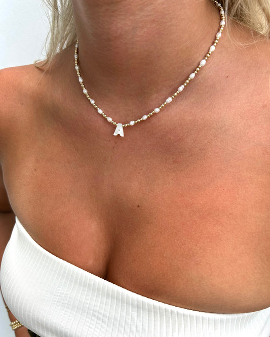 Pearl Initial Necklace